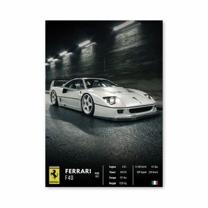 La locandina della Ferrari F40