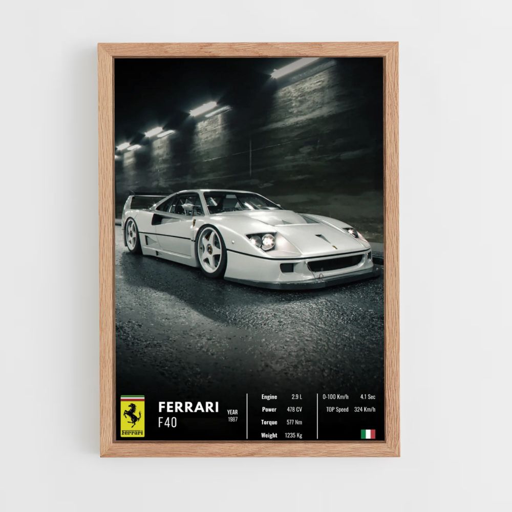 La locandina della Ferrari F40