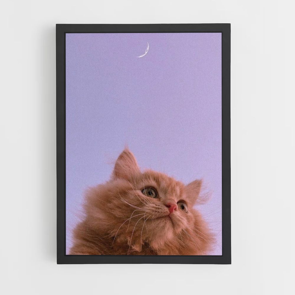 Poster Gatto Luna