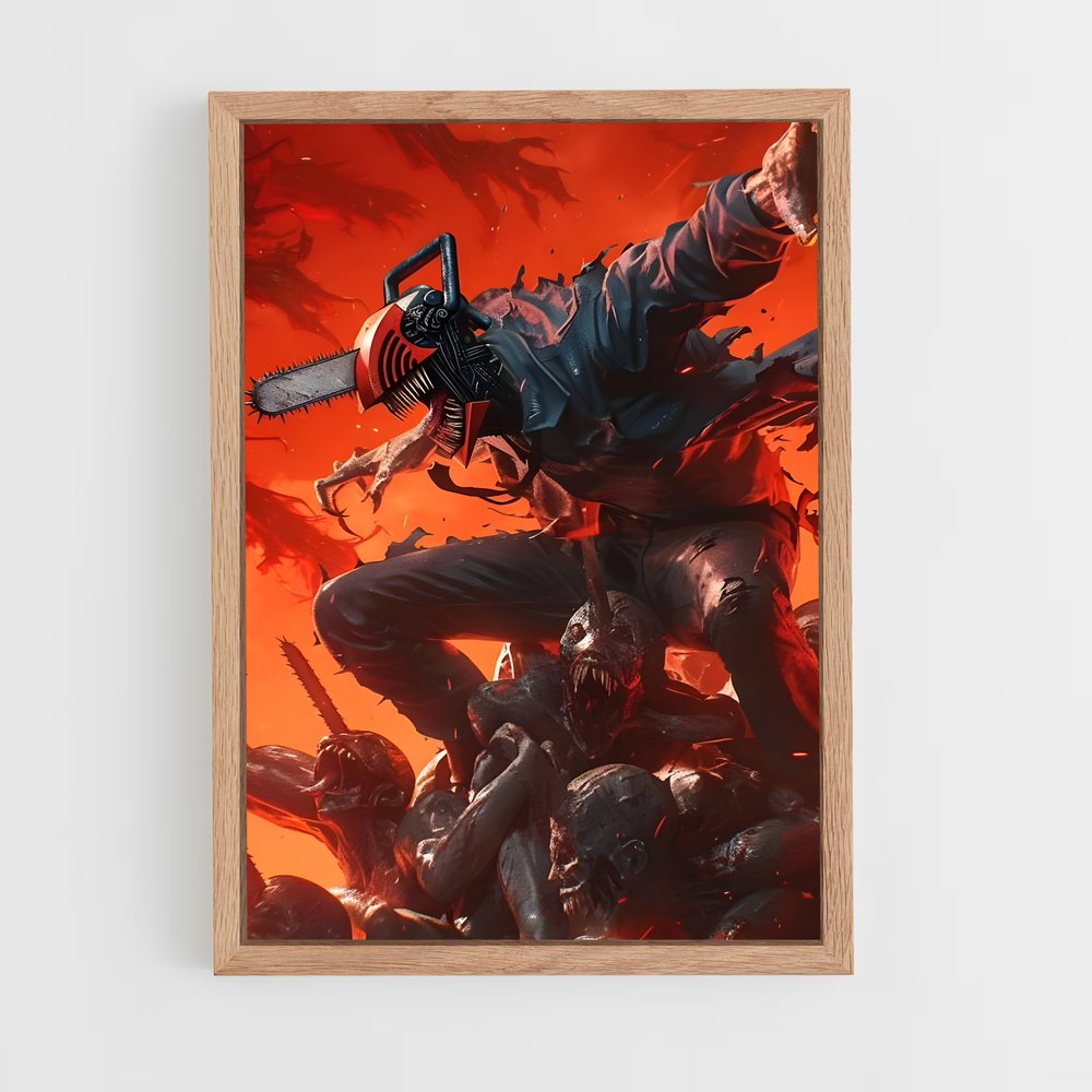 chainsaw-man-14 cadre Bois clair