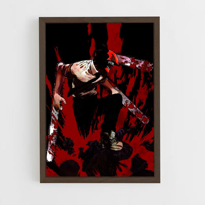 chainsaw-man-16 cadre Bois foncé