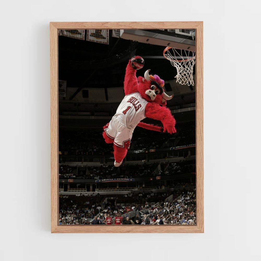 Poster della mascotte dei Chicago Bulls