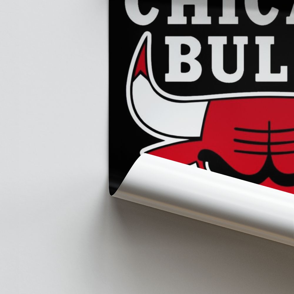 Poster con il logo dei Chicago Bulls