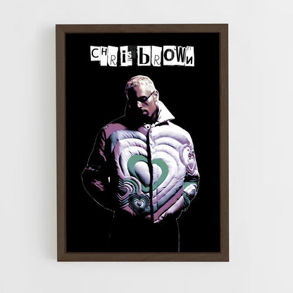 chris-brown-7 cadre Bois foncé