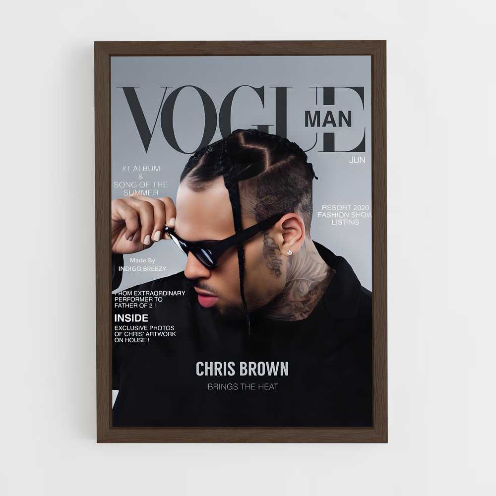 chris-brown-8 cadre Bois foncé