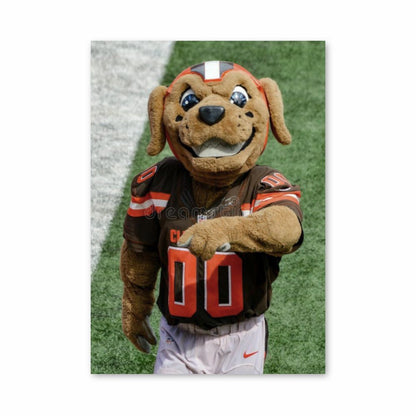 Poster della mascotte dei Cleveland Browns