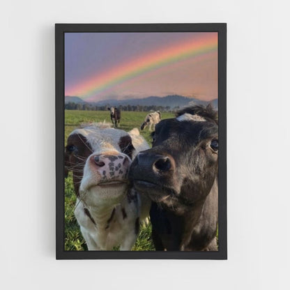 Poster di mucca arcobaleno