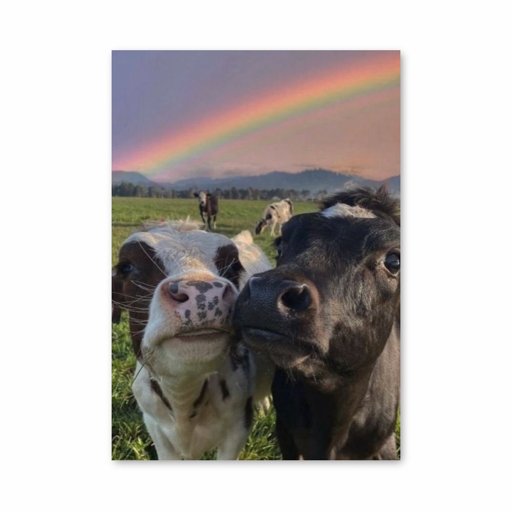 Poster di mucca arcobaleno