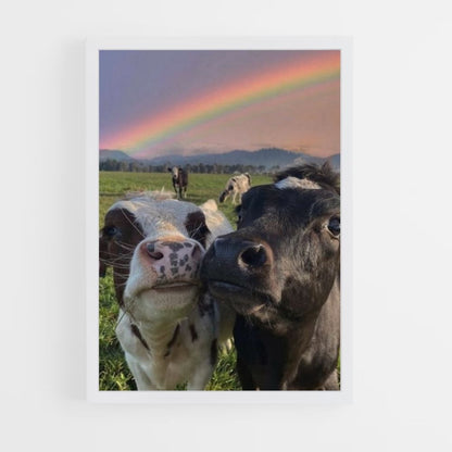 Poster di mucca arcobaleno