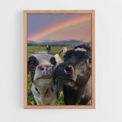 Poster di mucca arcobaleno