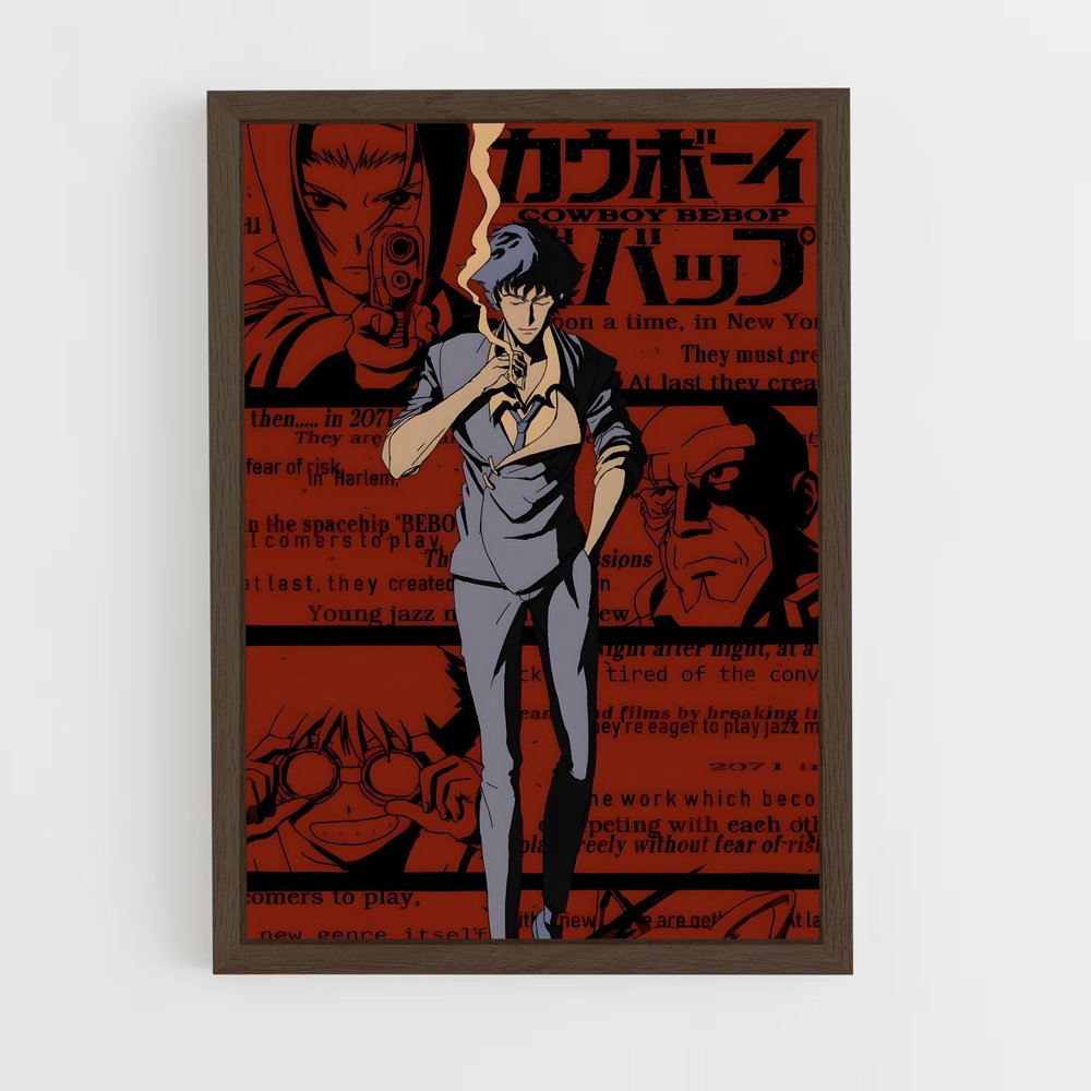cowboy-bebop-6 cadre Bois foncé