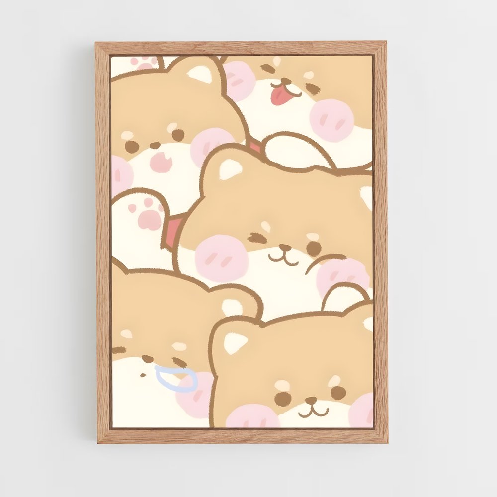cute-animals-17 cadre Bois clair