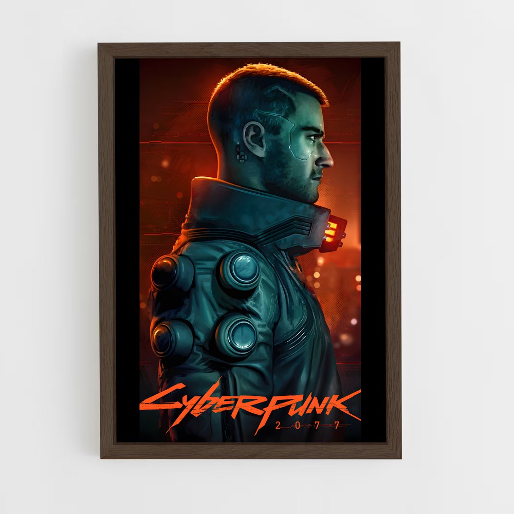 cyberpunk-18 cadre Bois foncé