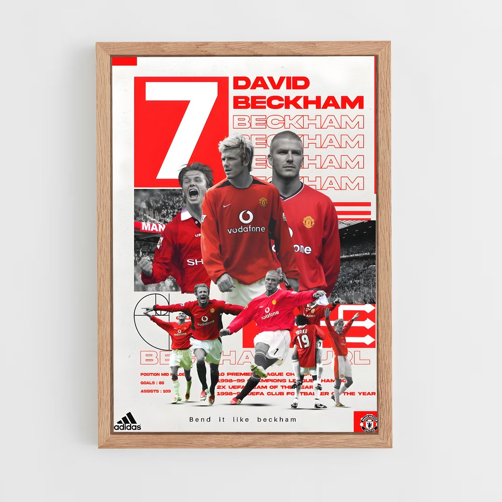 david-beckham-21 cadre Bois clair