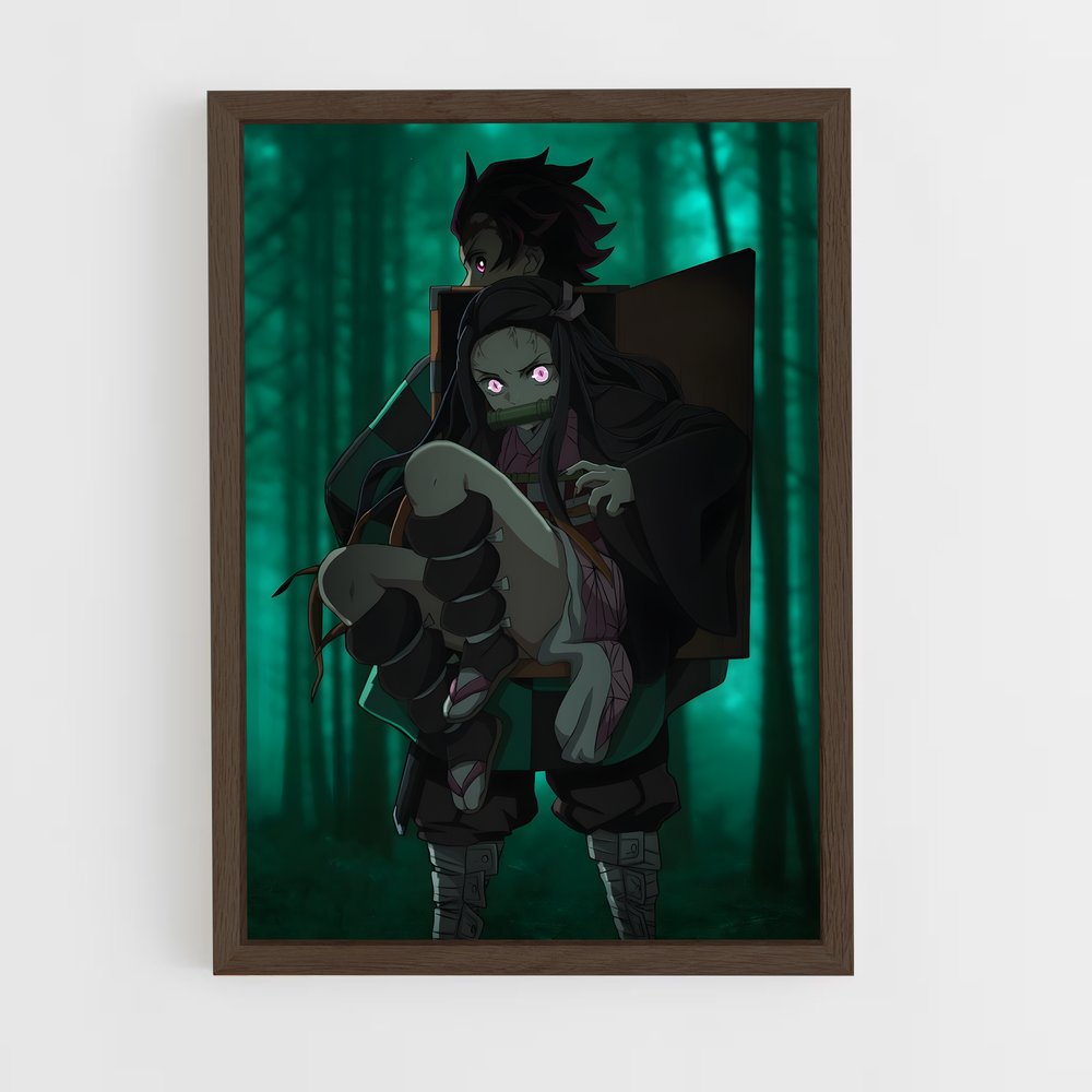 demon-slayer-7 cadre Bois foncé
