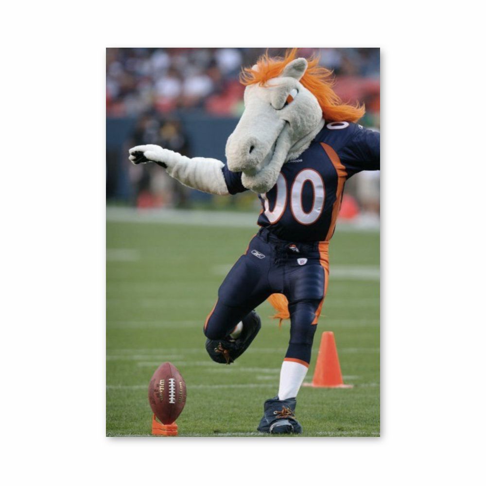 Poster della mascotte dei Denver Broncos