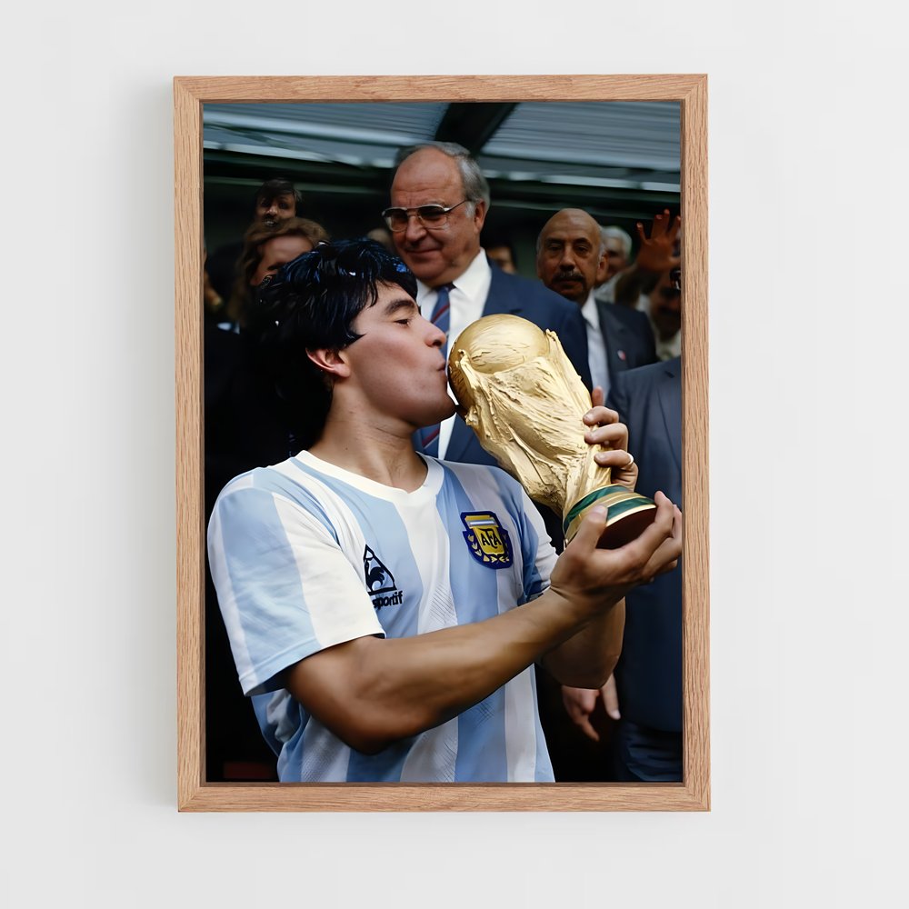 diego-maradona-2 cadre Bois clair