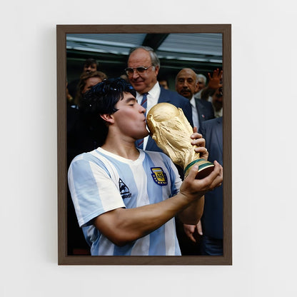 diego-maradona-2 cadre Bois foncé