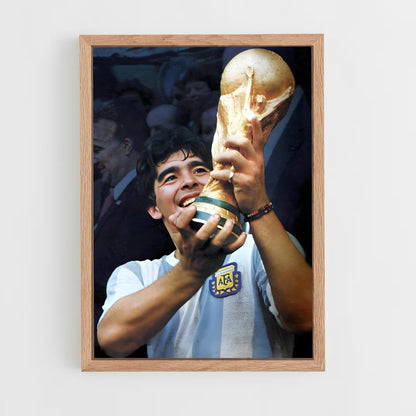 diego-maradona-3 cadre Bois clair