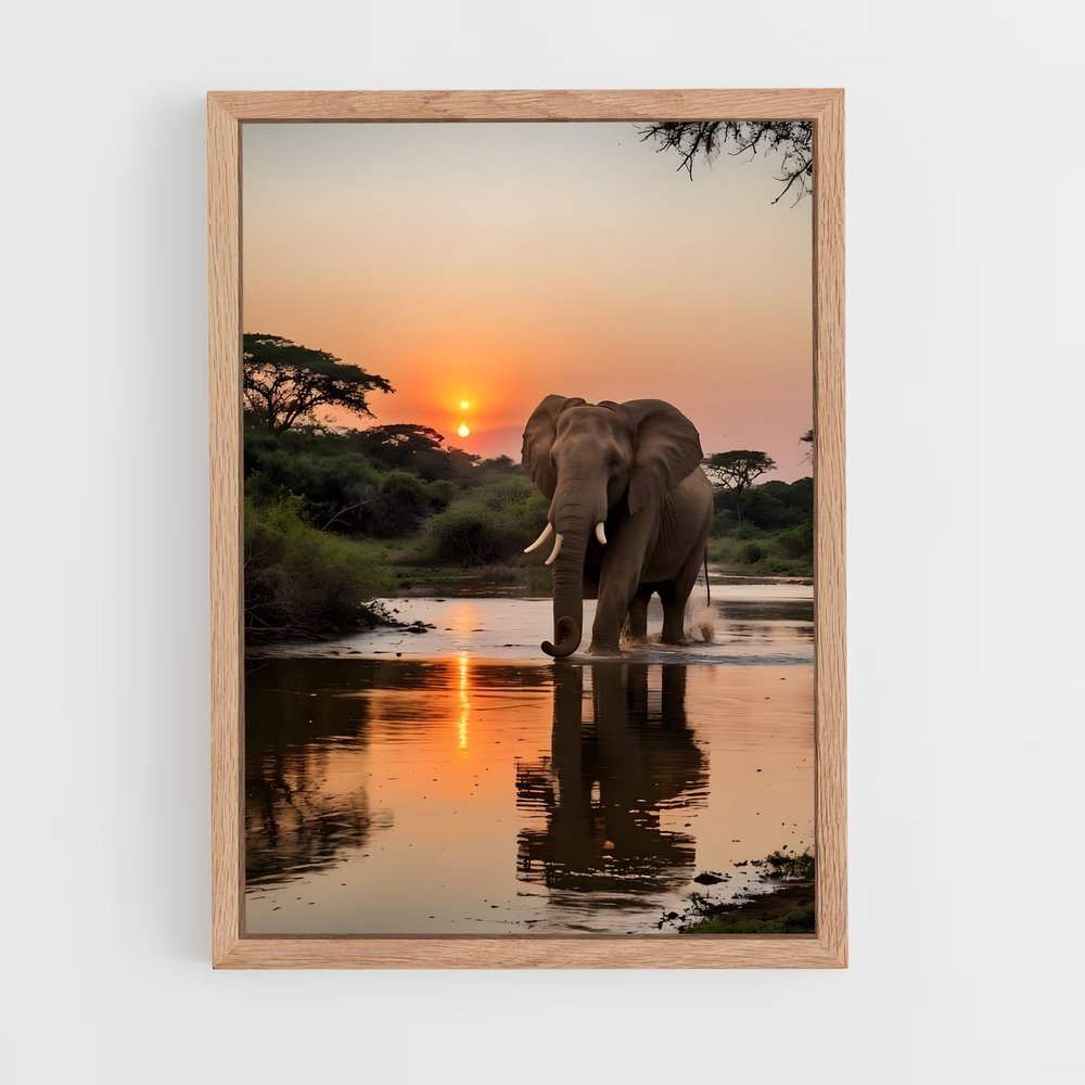 elephant-3 cadre Bois clair