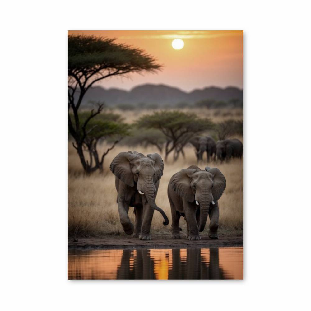 Poster Éléphant Savane