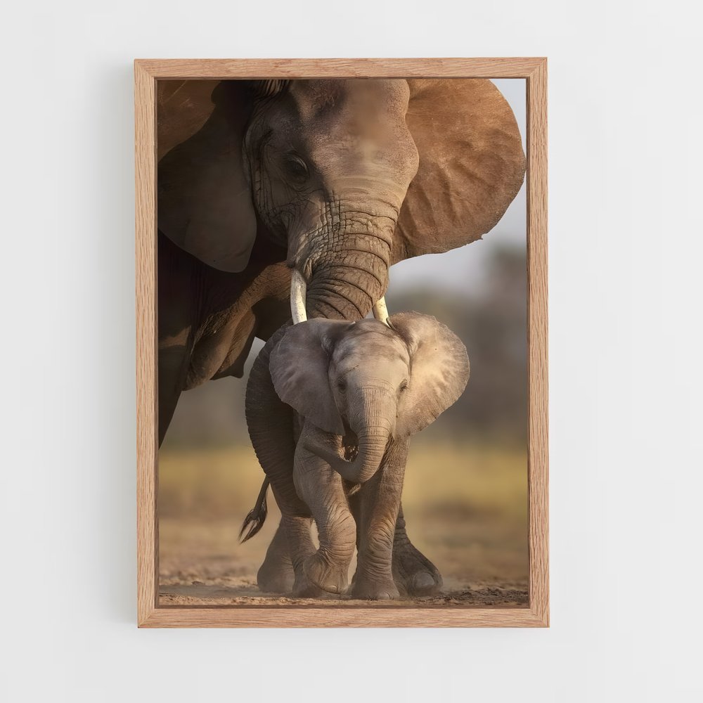 elephant-7 cadre Bois clair