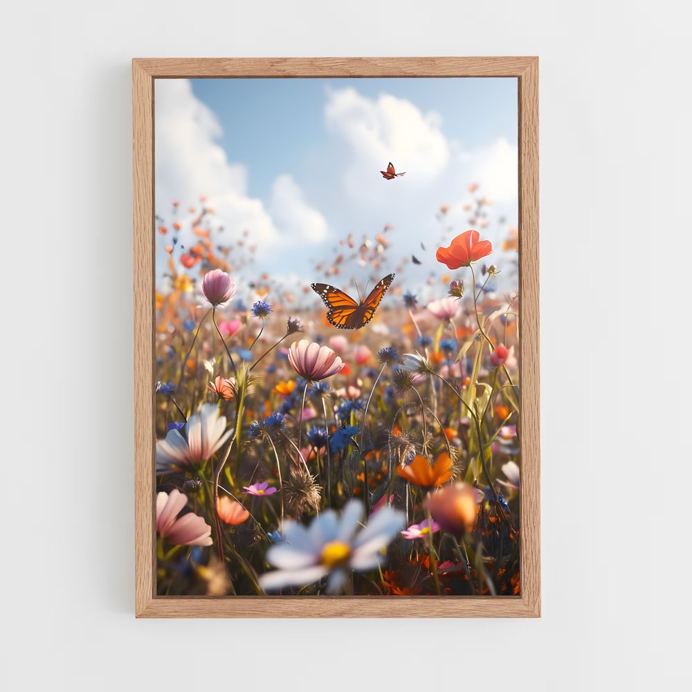 flower-1 cadre Bois clair