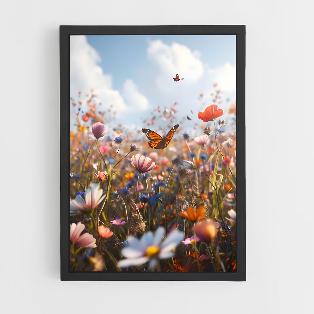 flower-1 cadre Noir
