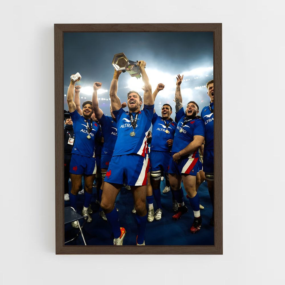france-rugby-11 cadre Bois foncé
