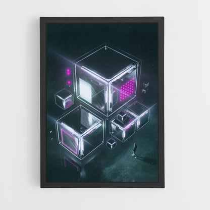 Poster del cubo futuristico