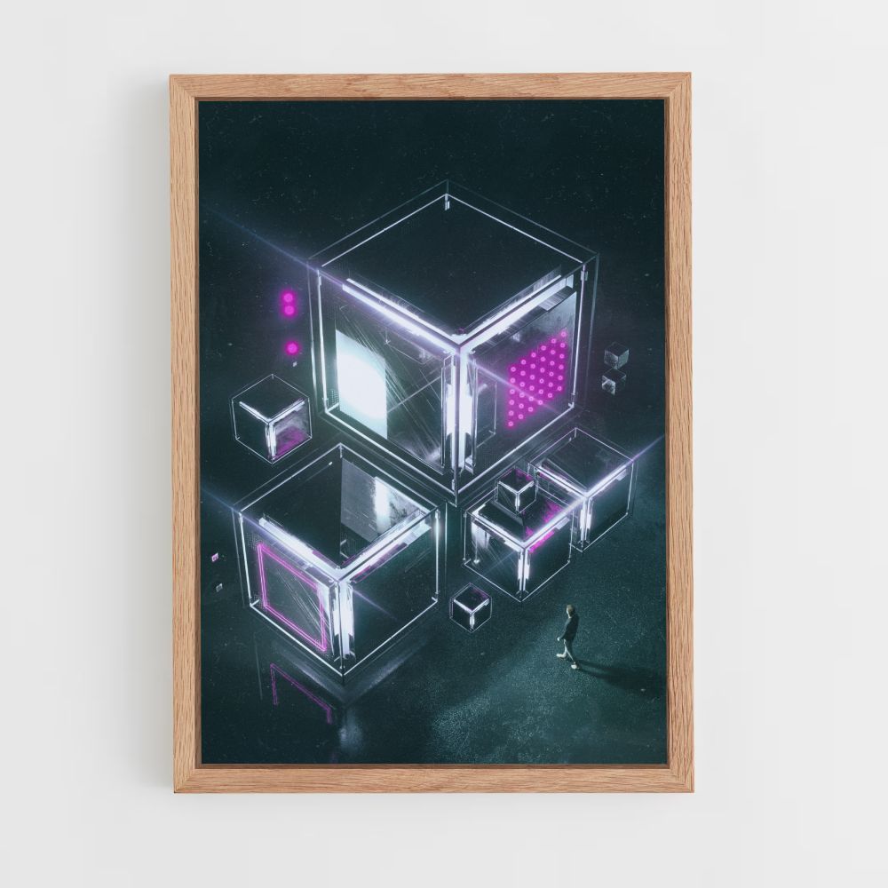 Poster del cubo futuristico