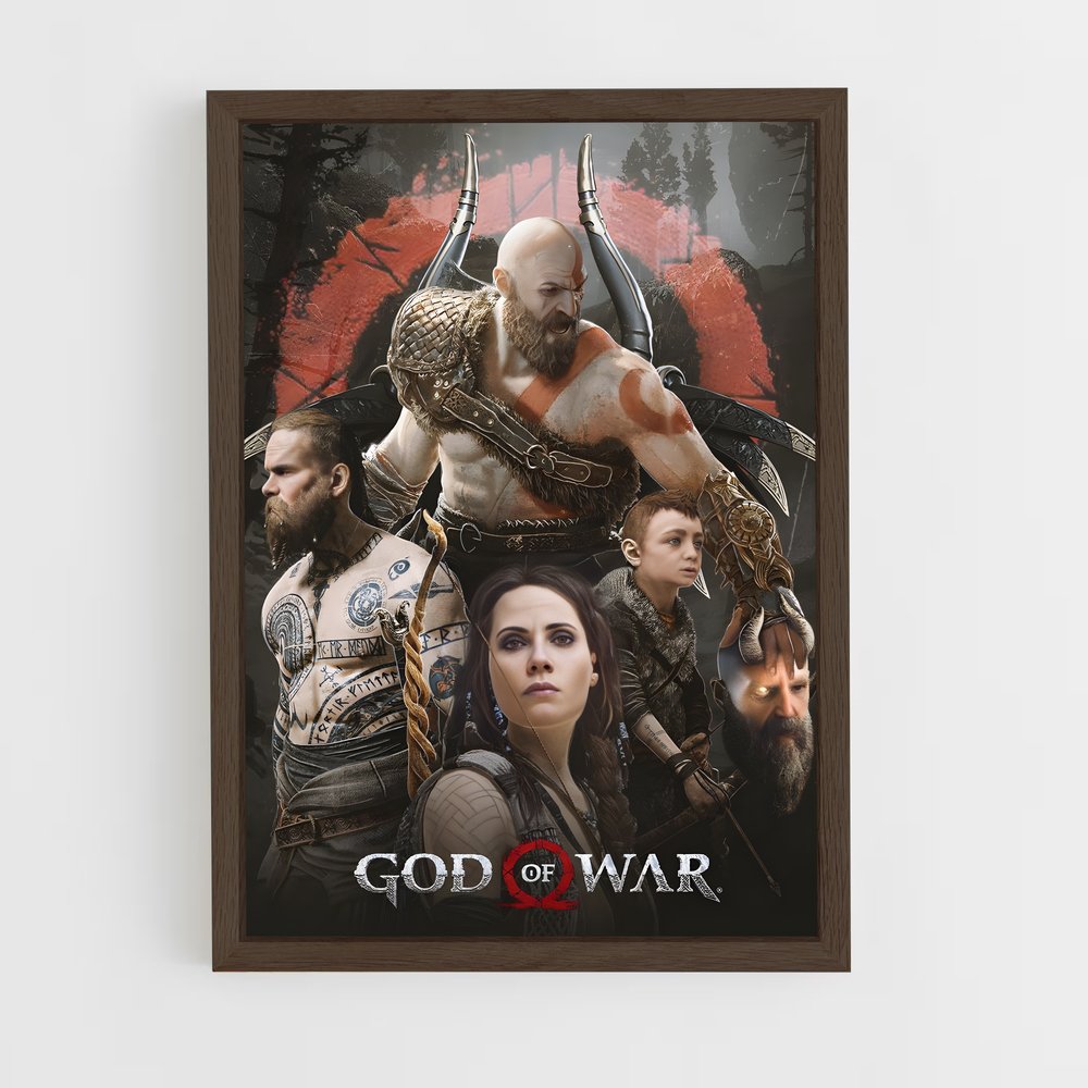 god-of-war-6 cadre Bois foncé