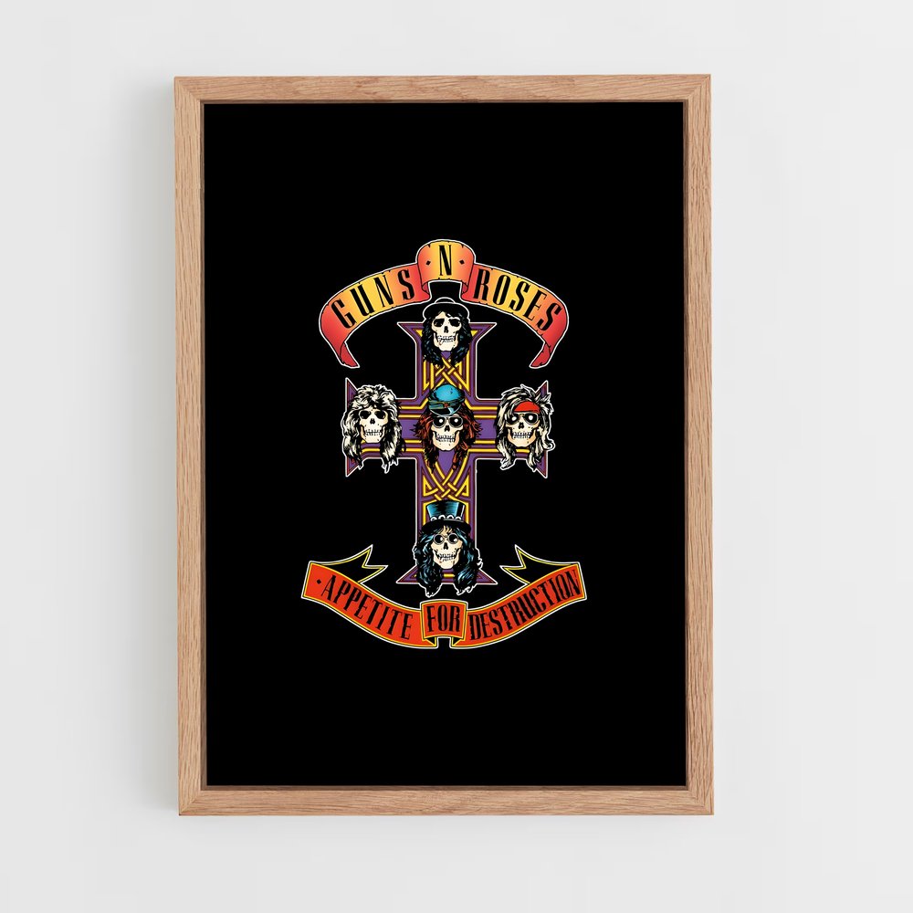 guns-n-roses-2 cadre Bois clair
