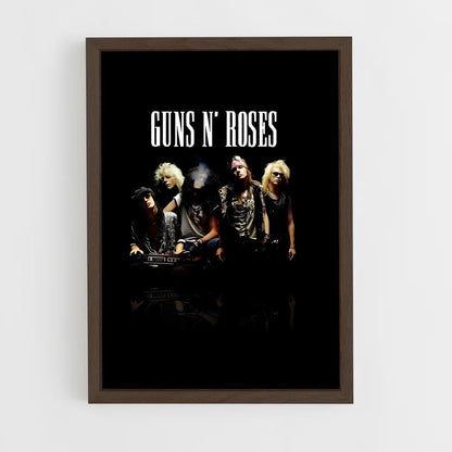 guns-n-roses-7 cadre Bois foncé