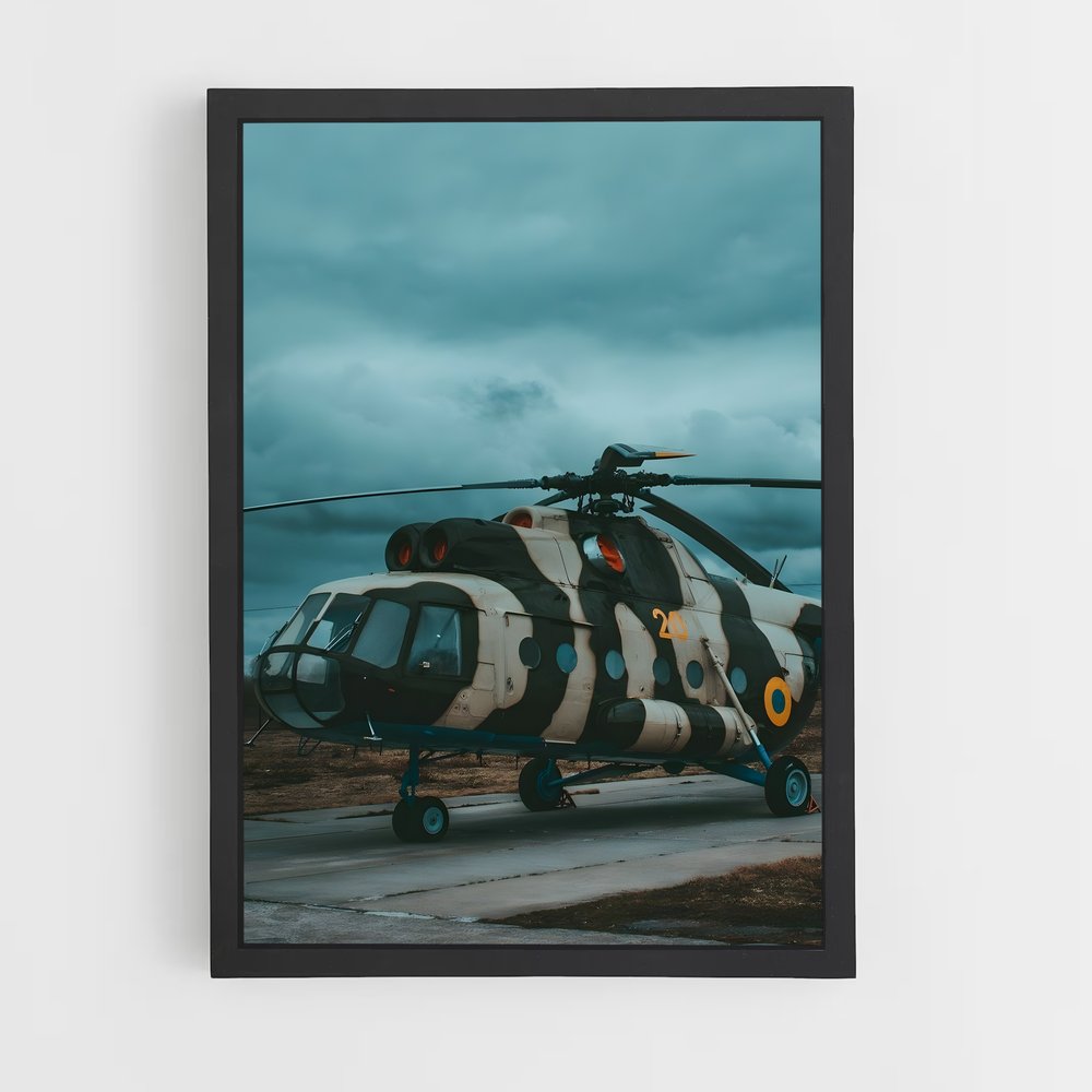 helicopter-3 cadre Noir