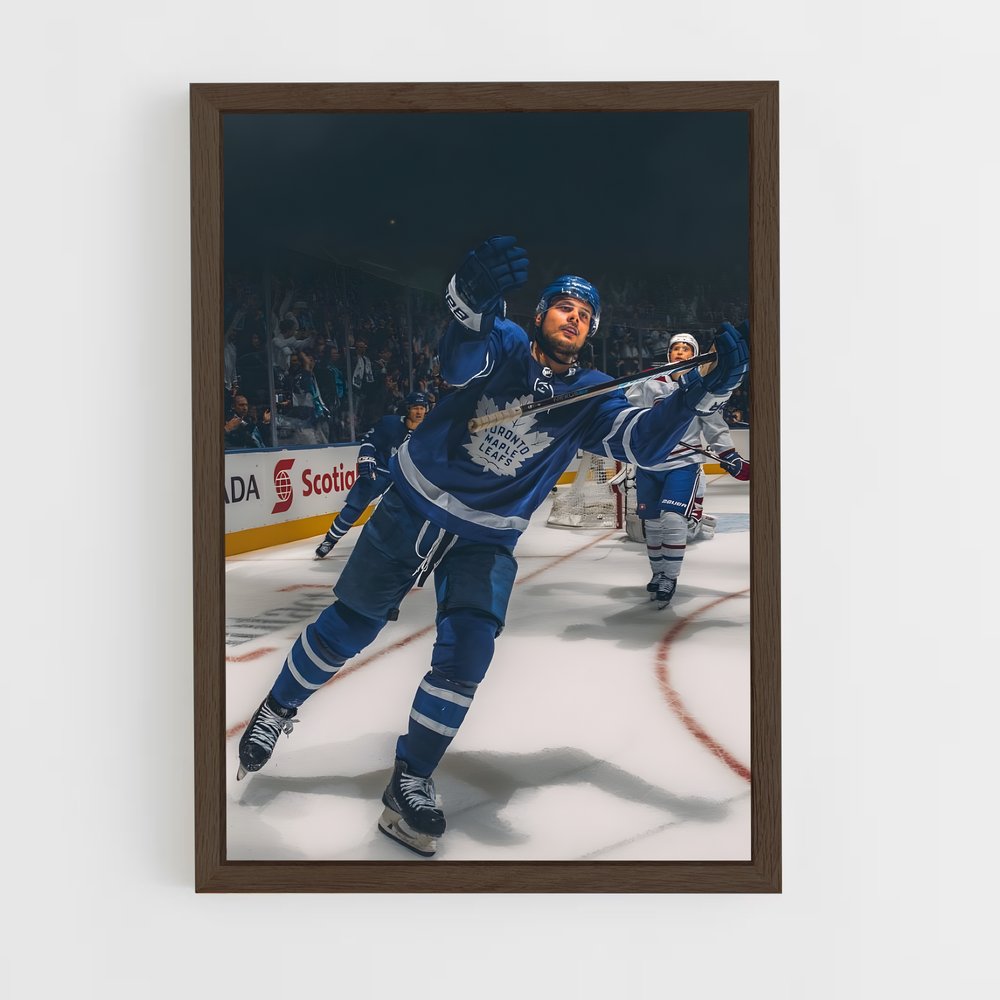 hockey-19 cadre Bois foncé