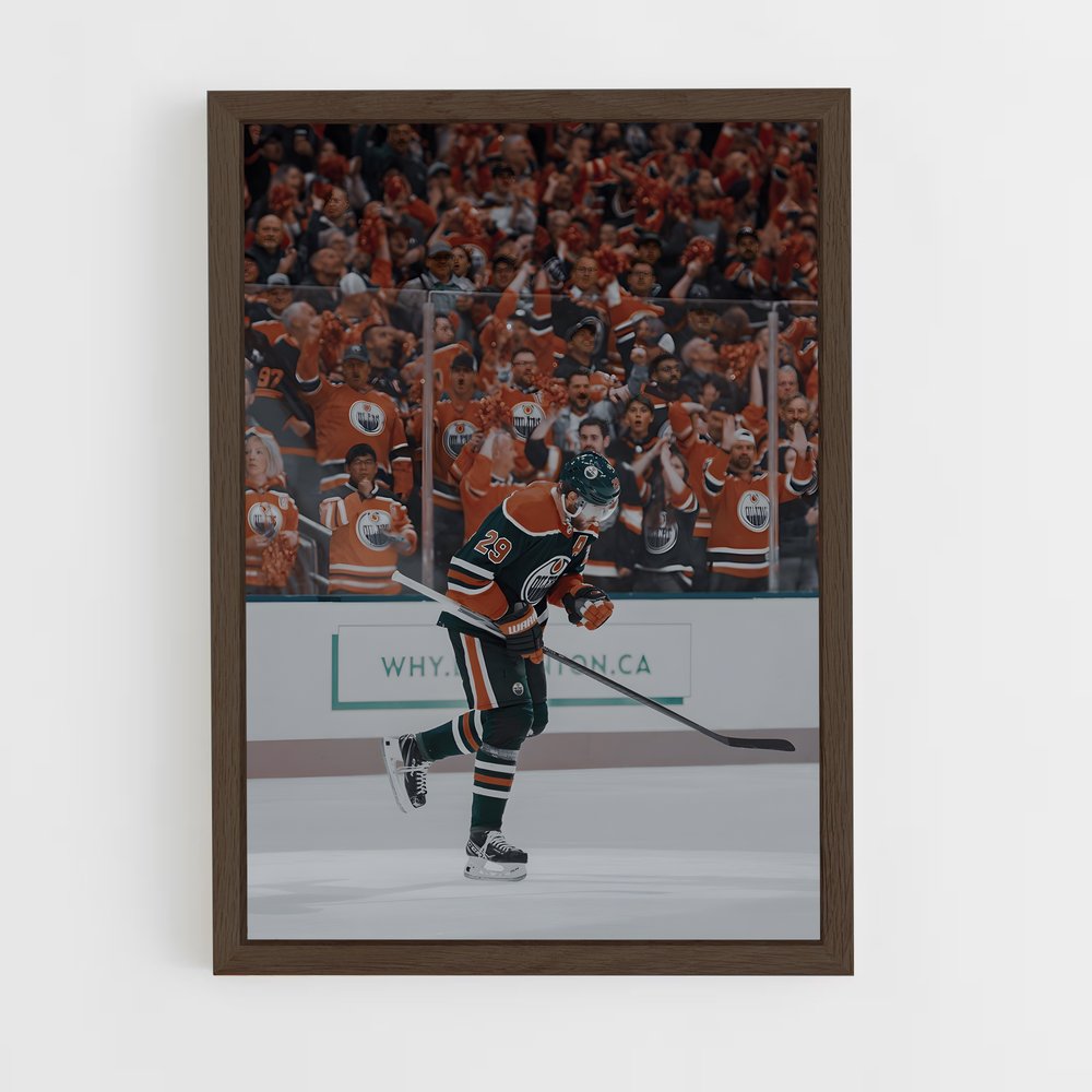 hockey-20 cadre Bois foncé