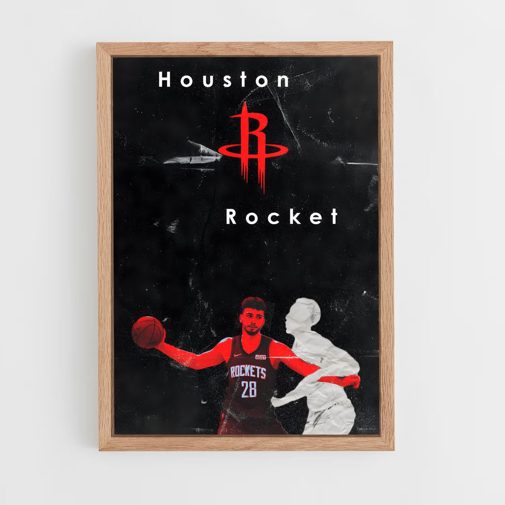 houston-rockets-4 cadre Bois clair