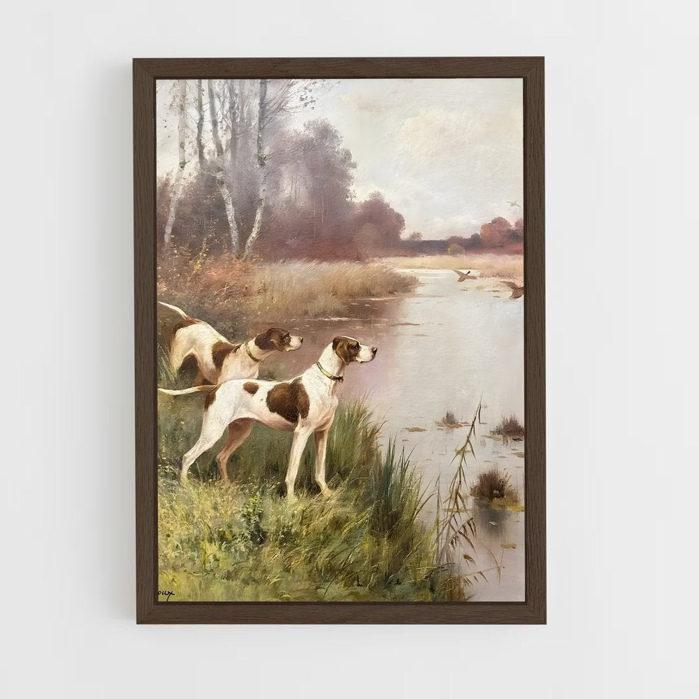 hunter-9 cadre Bois foncé
