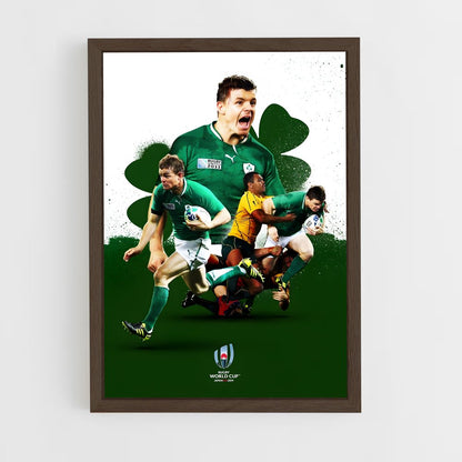 ireland-rugby-8 cadre Bois foncé