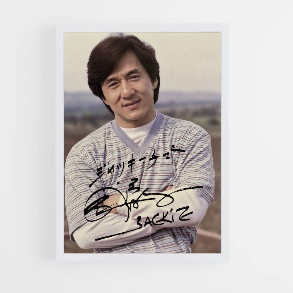 Poster Jackie Chan autografo