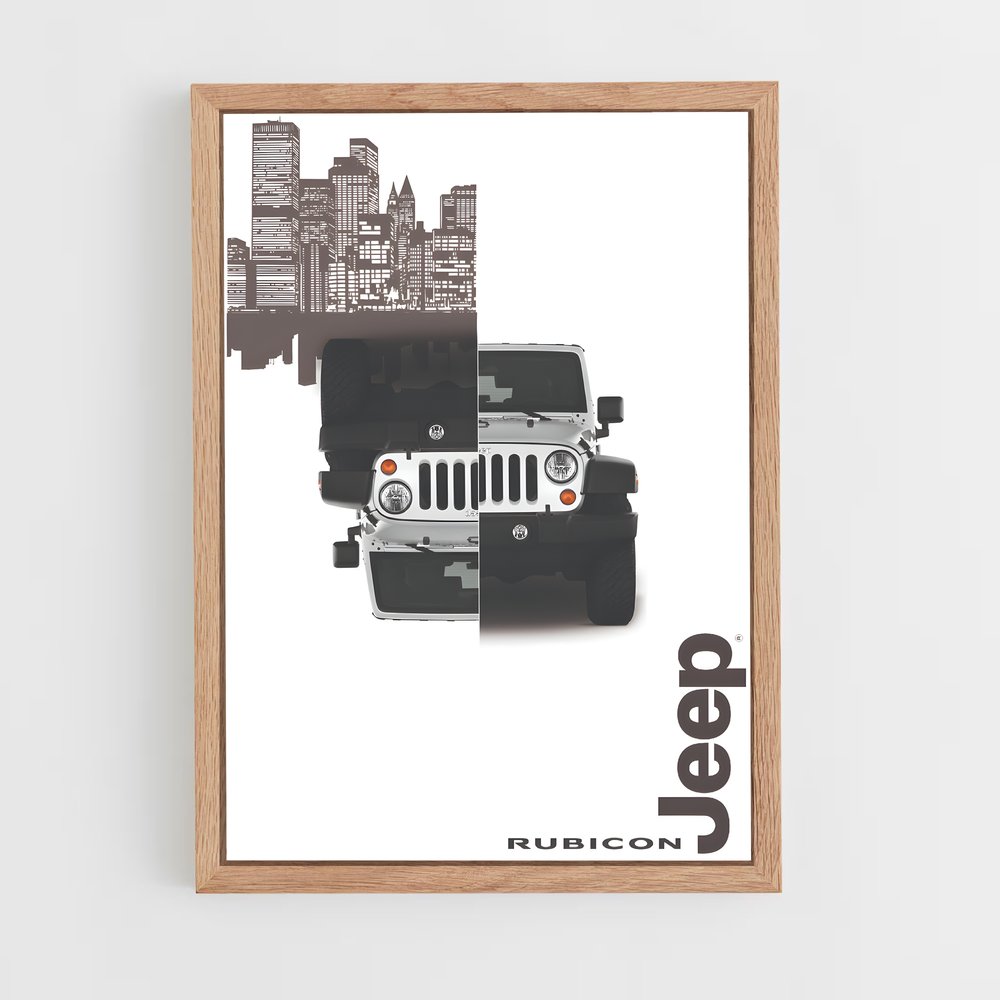 jeep-2 cadre Bois clair