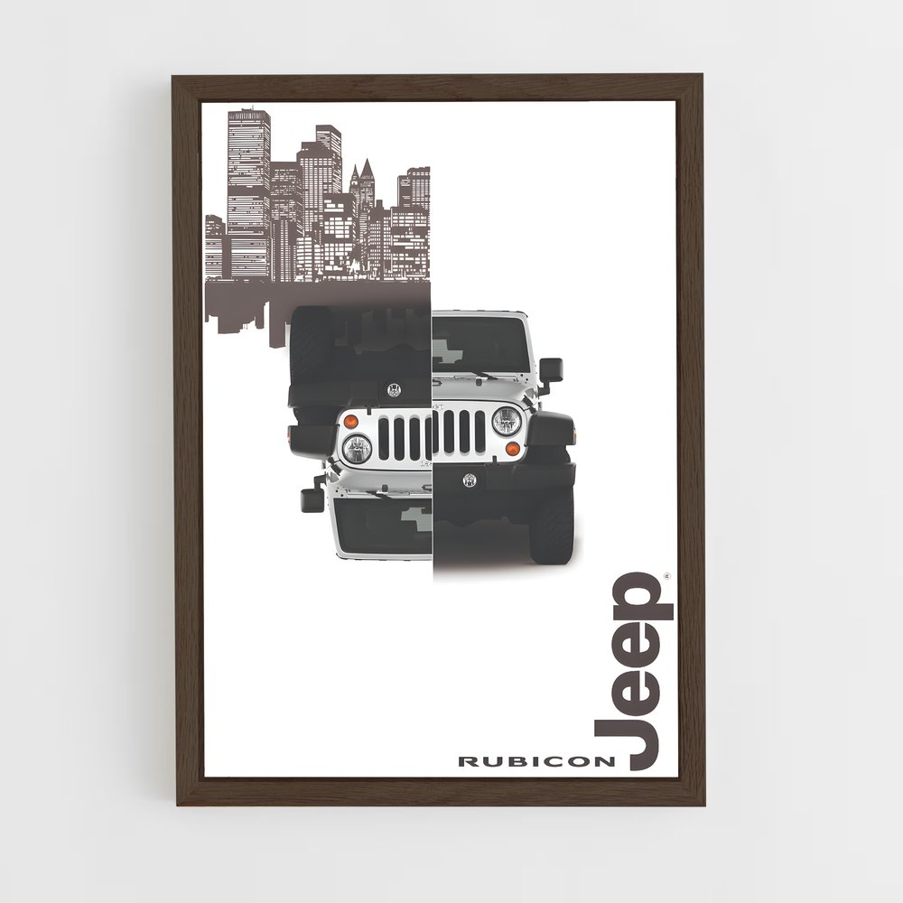 jeep-2 cadre Bois foncé