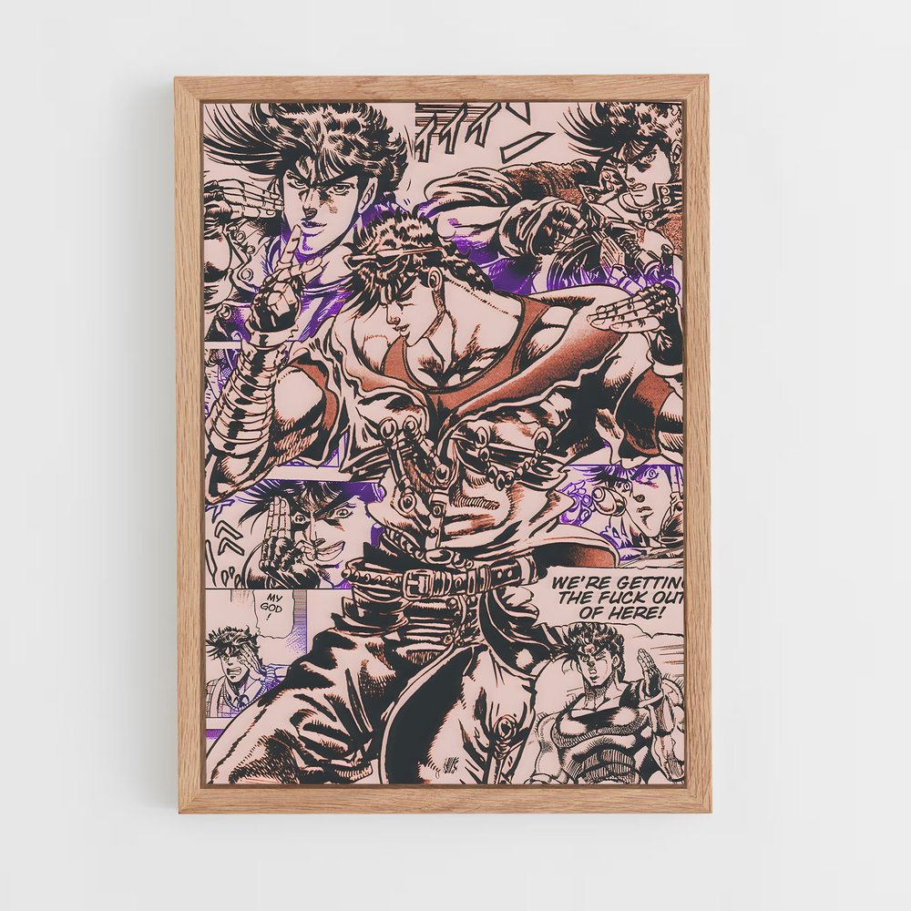 jojo-bizarre-adventure-5 cadre Bois clair