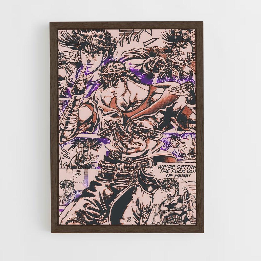 jojo-bizarre-adventure-5 cadre Bois foncé