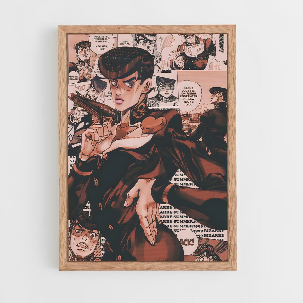 jojo-bizarre-adventure-6 cadre Bois clair