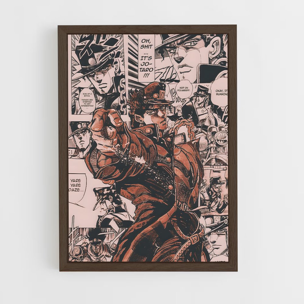 jojo-bizarre-adventure-8 cadre Bois foncé