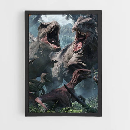 Poster di lotta tra dinosauri