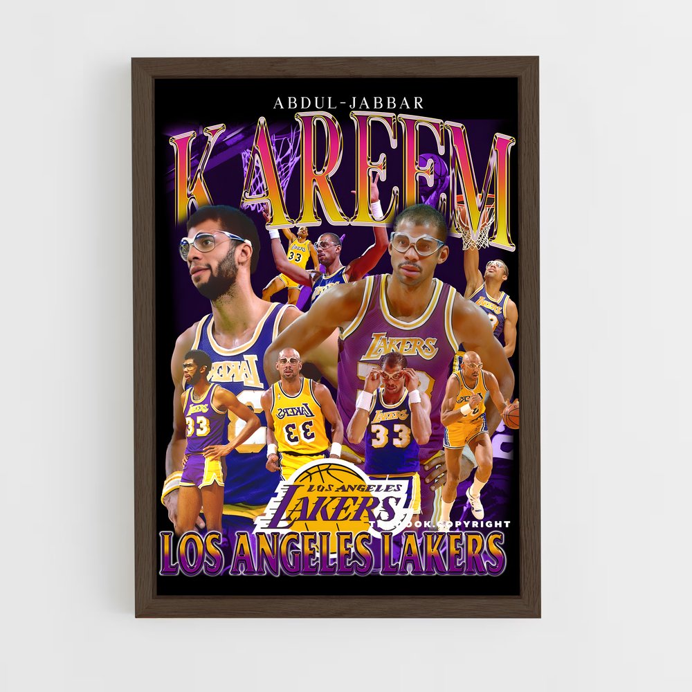 kareem-abdul-jabbar-11 cadre Bois foncé