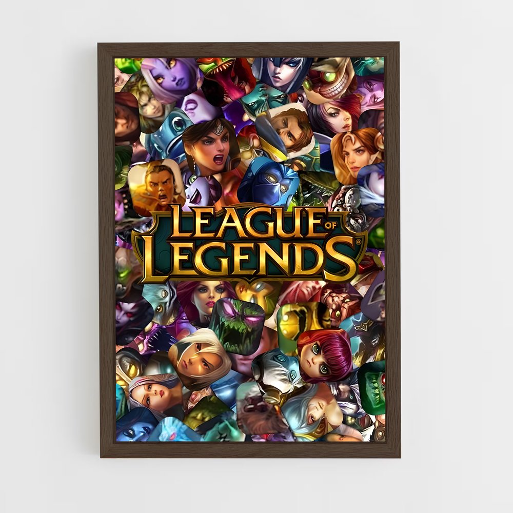 league-of-legends-1 cadre Bois foncé